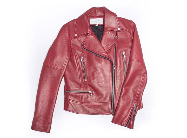 Veronica Beard Mica Red Leather Jacket